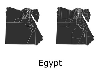 Egypt map with regional division