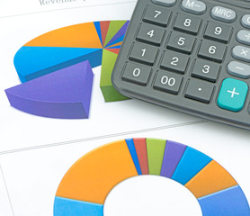 calculator on paper table with diagram