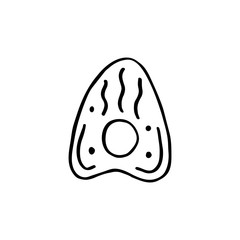 Uidji staff hand drawn doodle vector line art illustration, sticker, icon. Black monochrome design. Isolated on white background. Easy to change color. Design element. Magic, witchcraft tools. Witcher