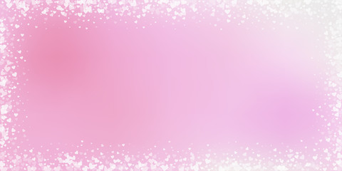 White heart love confettis. Valentine's day frame 