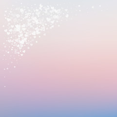 White heart love confettis. Valentine's day corner