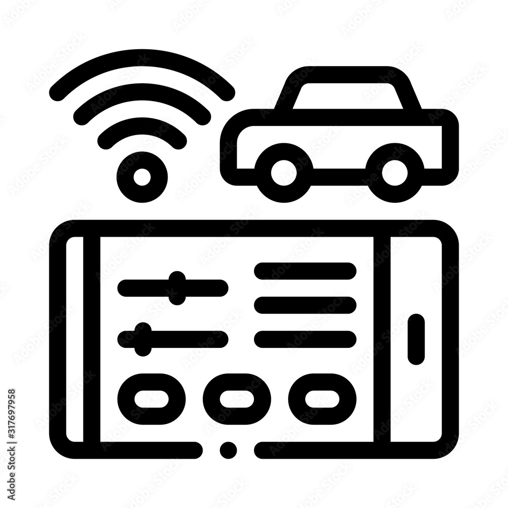 Poster Geolocation Machines via Wi-Fi Icon Vector. Outline Geolocation Machines via Wi-Fi Sign. Isolated Contour Symbol Illustration