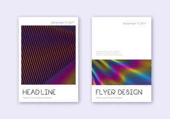 Naklejka na ściany i meble Minimal cover design template set. Rainbow abstrac