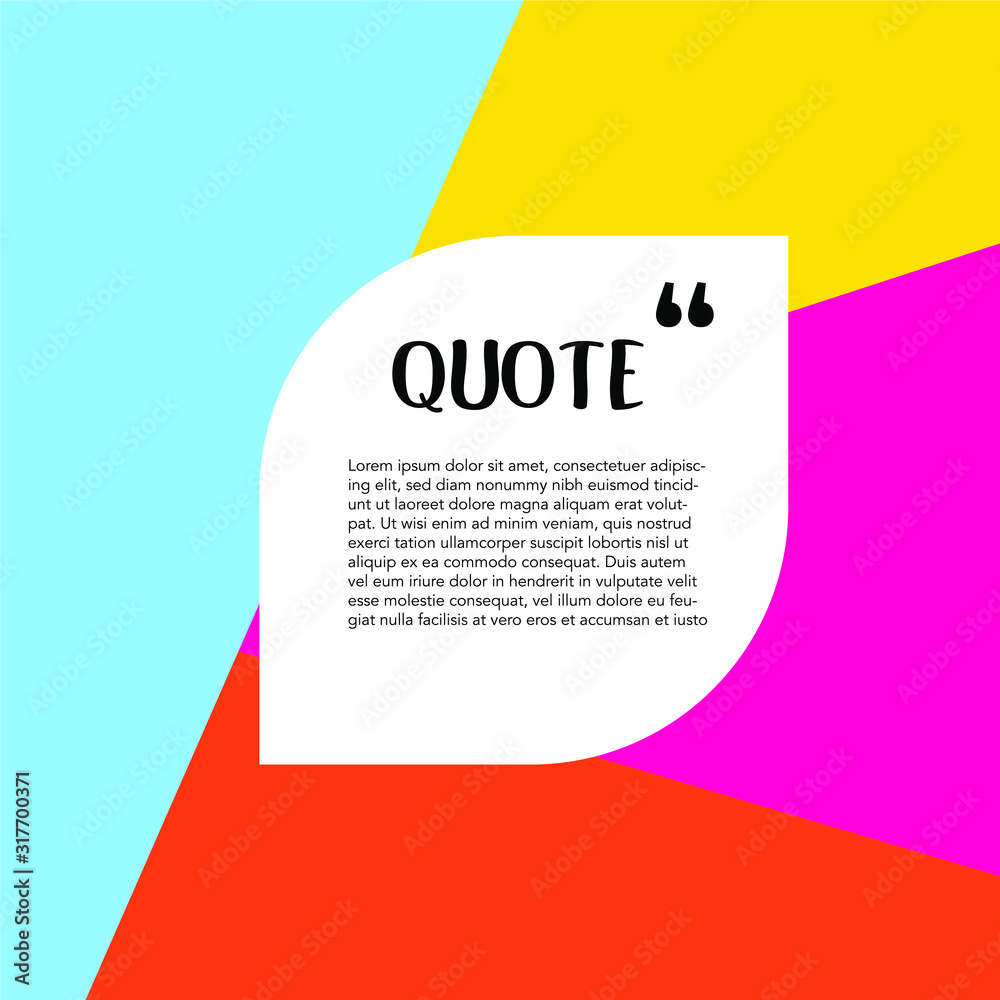 Poster speech bubble. space for quote and text. creative quote text template vector illustration