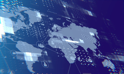 Abstract concept universe scene with planets or element, stars and galaxies or hexagon in outer space showing the beauty of space exploration. Elements furnished by NASA.