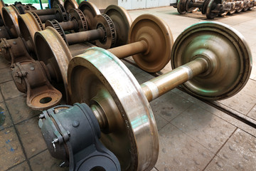 heavy industry factory,production of the steel train wheels