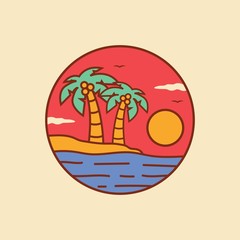 beach logo design vector illuastration