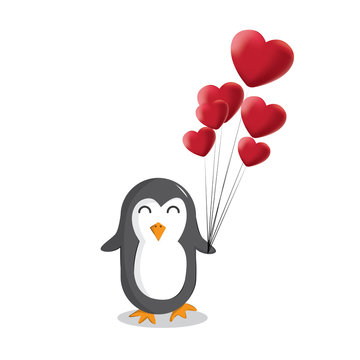 valentine celebration and vector penguin character