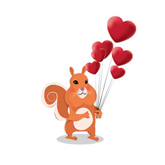 valentine celebration and vector squirrel character