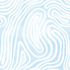 Cotton fabric Light blue abstract striped watercolor seamless pattern. Raster hand painted background.