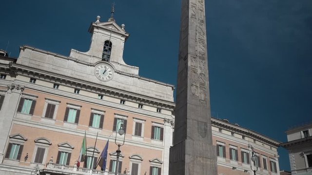 Roma, Italia, Palazzo Montecitorio, sede della Camera dei deputati della Repubblica Italiana e il Parlamento italiano.