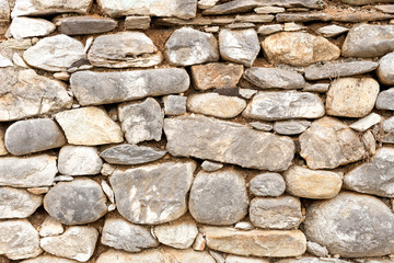 The texture of the stone wall close-up