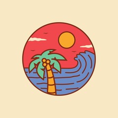 beach logo design vector illuastration