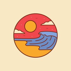 beach logo design vector illustration