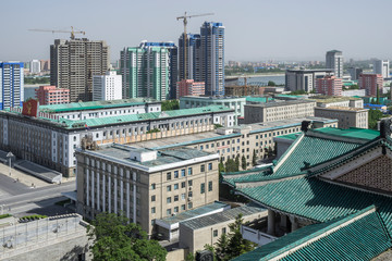 Plakat Aerial view of Pyongyang, capital city of the DPRK, North Korea 