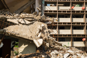 apartment building was  collapse - 317704923