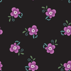 Naklejka na ściany i meble Fashionable cute pattern in nativel flowers. Floral seamless background for textiles, fabrics, covers, wallpapers, print, gift wrapping or any purpose.