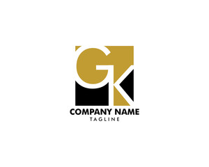 Initial Letter GK Logo Template Design