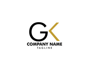 Initial Letter GK Logo Template Design