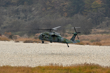 Military helicopter landing