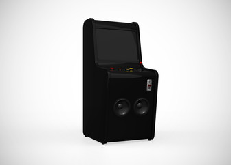 Arcade Machine Retro Gaming Style With Joystick and Buttons 3D Render