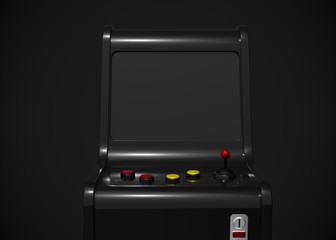 Arcade Machine Retro Gaming Style With Joystick and Buttons 3D Render