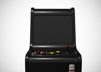 Fototapeta premium Arcade Machine Retro Gaming Style With Joystick and Buttons 3D Render