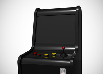 Fototapeta premium Arcade Machine Retro Gaming Style With Joystick and Buttons 3D Render