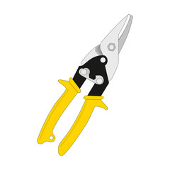 Garden secateurs icon. Flat illustration of garden secateurs
