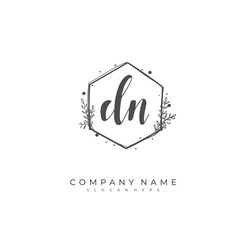 Handwritten initial letter D N DN for identity and logo. Vector logo template with handwriting and signature style.