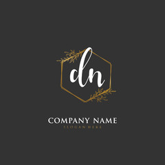 Handwritten initial letter D N DN for identity and logo. Vector logo template with handwriting and signature style.