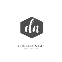 Handwritten initial letter D N DN for identity and logo. Vector logo template with handwriting and signature style.