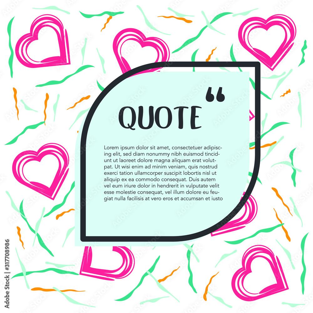Poster speech bubble. space for quote and text. creative quote text template vector illustration