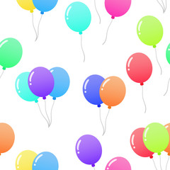 風船　シームレスパターン　束