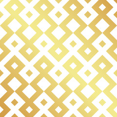 Geometric gold seamless pattern on white background. Minimal art. Vector template.
