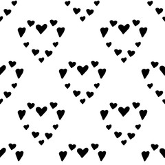 Absctract nordic trandy pattern with hearts for decoration interior, print posters, greating card, bussines banner, wrapping in modern scandinavian style in vector. Doodle style