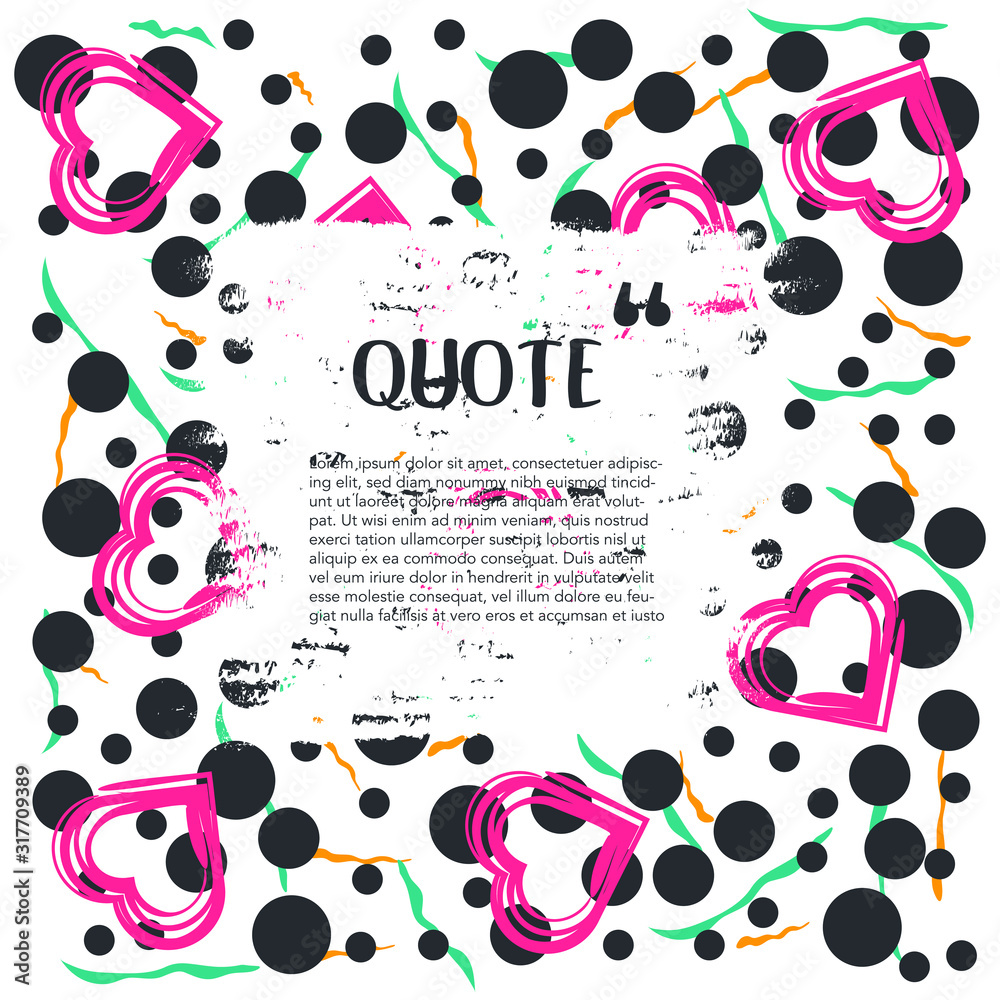 Poster speech bubble. space for quote and text. creative quote text template vector illustration