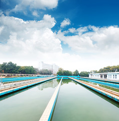 Modern urban wastewater treatment plant