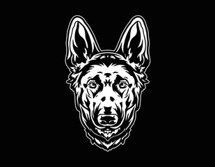 head of dog german shepherd