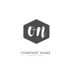Handwritten initial letter O N ON for identity and logo. Vector logo template with handwriting and signature style.