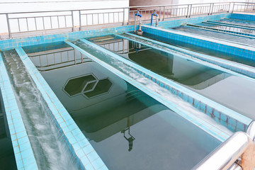 Water cleaning facility outdoors