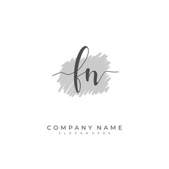 Fototapeta na wymiar Handwritten initial letter F N FN for identity and logo. Vector logo template with handwriting and signature style.