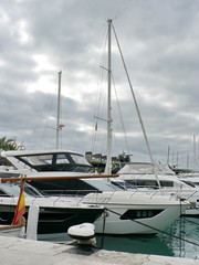 Boats in the yacht club in port of Valencia, Spain.