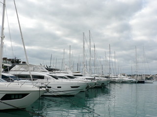 Boats in the yacht club in port of Valencia, Spain.
