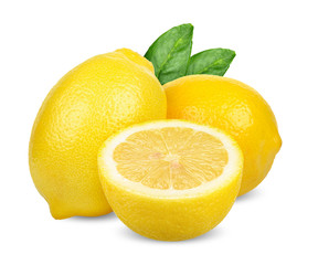 Lemon isolated on white clipping path