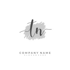 Handwritten initial letter T N TN for identity and logo. Vector logo template with handwriting and signature style.