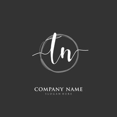 Handwritten initial letter T N TN for identity and logo. Vector logo template with handwriting and signature style.
