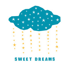 Naklejka premium Handmade childish paper cut cloud background. Simple graphic cloud artwork for use in design for birthday card, party invitation, shop sale poster etc..
