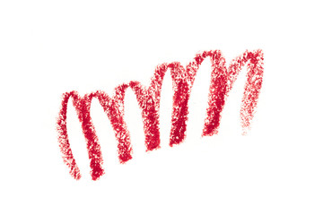 Lipstick Liner Pencil Squiggles isolated on white background  - Image