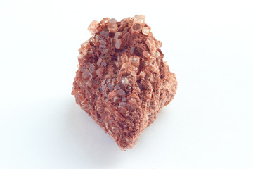 mineral stone aragonite closeup on white background